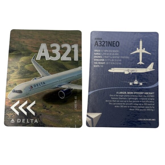 NEW RELEASE‎ 2025 Delta Air Lines Airbus A321NEO Pilot Trading Card - Picture 1 of 4